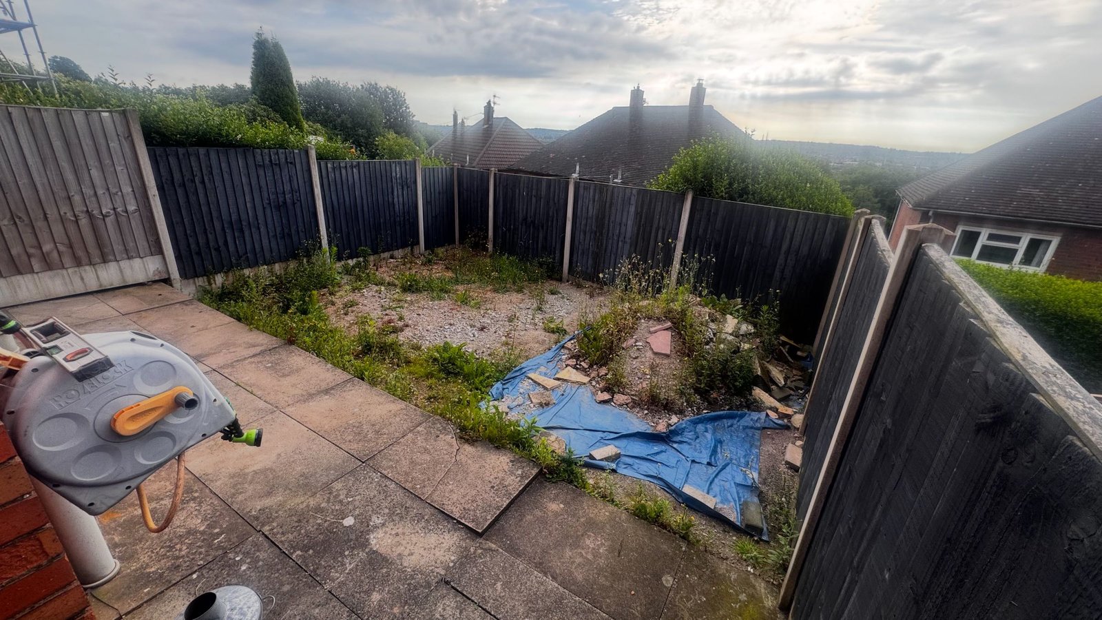 Transforming an Overgrown Garden into a Modern Porcelain Patio & Walkway image 6